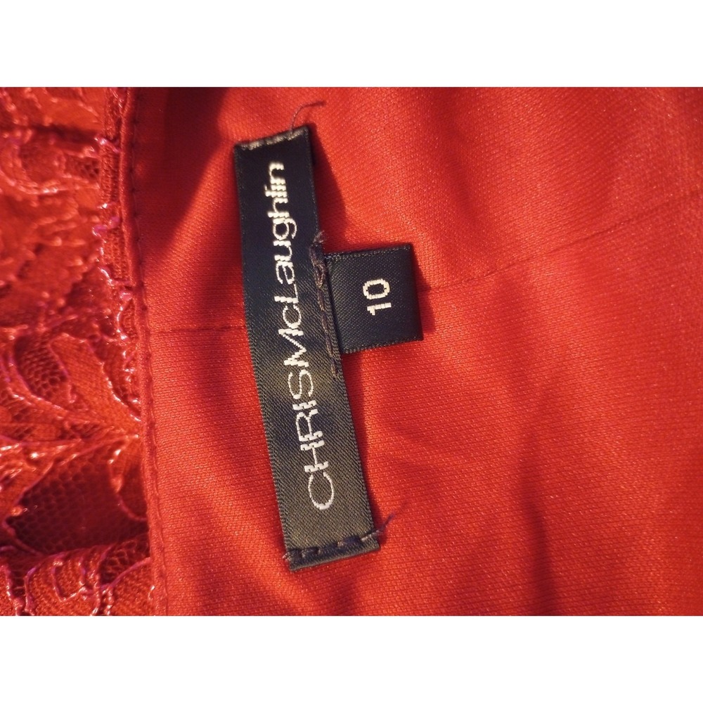 Chris McLaughlin Ladies size 10 Red Lace Dress New without‎ Tags - Picture 3 of 6